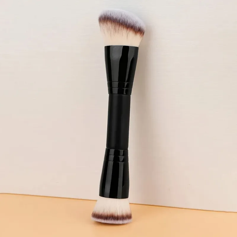 Dual-ended Makeup Brush-Angled Contour Flat Foundation Brush for BB Cream Foundation Seamless Blending Concealing Contouring