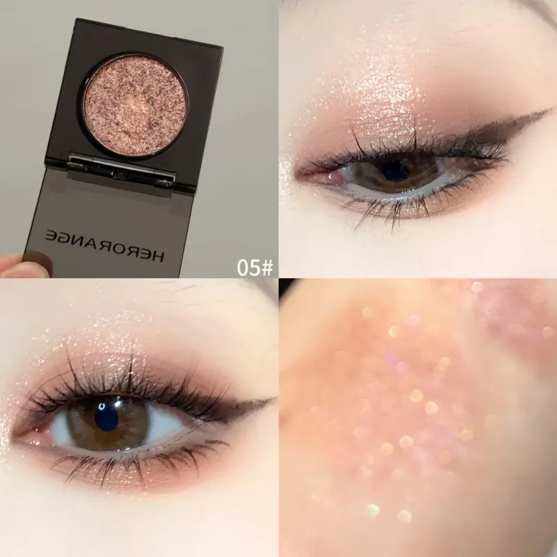 Herorange 16 Color Eyeshadow Highlight Palette Matte Shimmer Orange Brown Pink Champagne Waterproof Portable Festival Mak — image 9