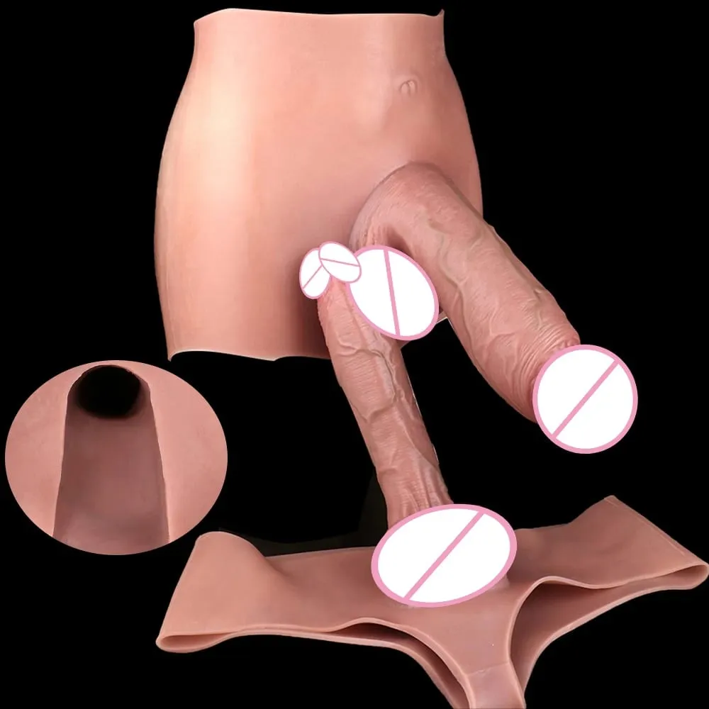 Flexible Skin-Like Huge Hollow Dildo Male Strap-On Lifelike Penis Extend Sleeve насадка на член Couples Sex Pleasure Toys — image 5