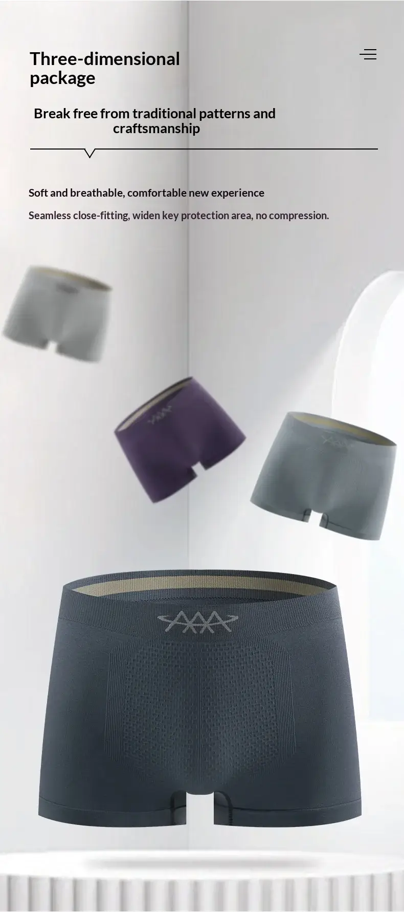 1pcs Elastic Underwear Men's Boxer Shorts Seamless Underpants Soft Panties Sexy Slim Lingerie Snug Moisture-wicking Trunks — image 5