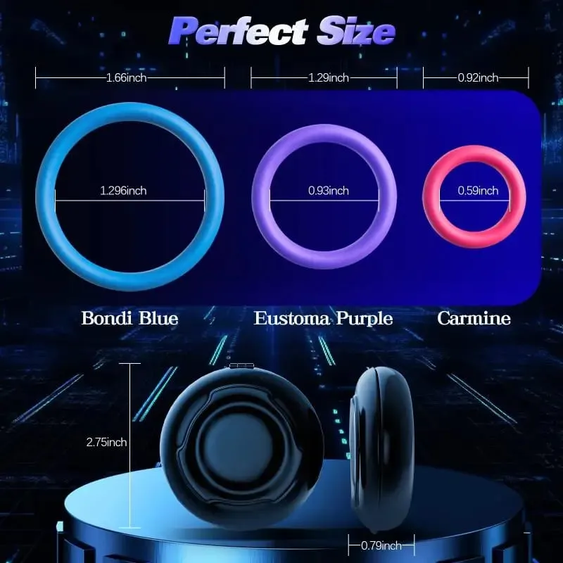 HOT！3Pcs Penis Ring Set For Men Enhanced Erection Delayed Ejaculation Cock Trainer Semen Lock Reusable Adult Sex Toys For Male