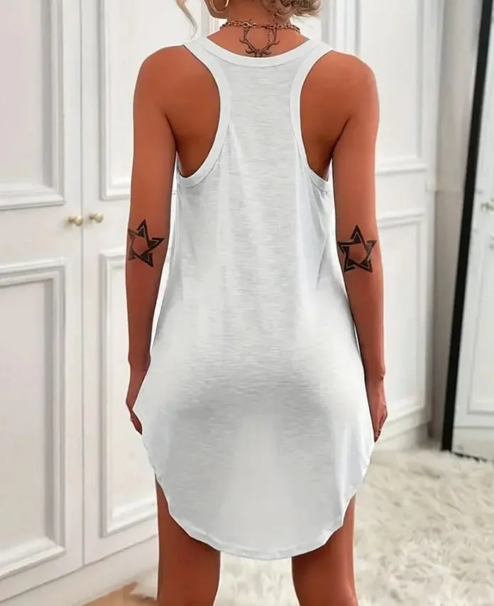 ชุดสตรี 2024 แฟชั่นฤดูร้อน U-คอสบายๆทุกวัน MINI ตรงชุดเสื้อกั๊กเสื้อผ้าผู้หญิง — image 3