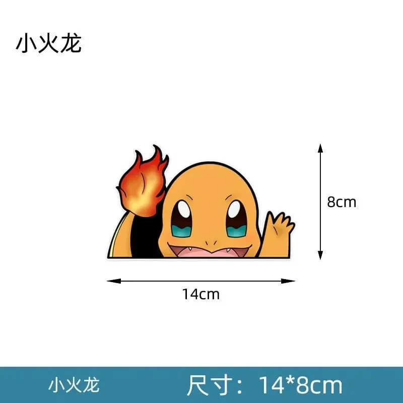 20 stylů Pokémon samolepky na auto Anime postava Pikachu Gengar Eevee Charmander Roztomilá kreslená panenka Kreativní samolepka Dárky k narozeninám