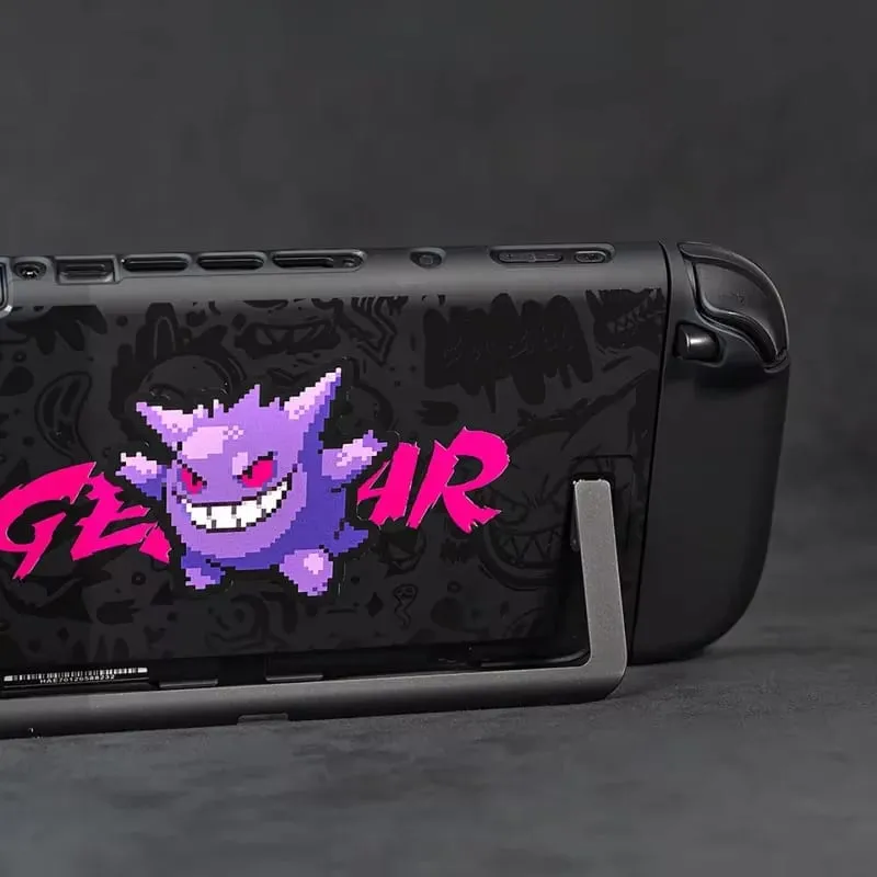 Anime Pokemon Gengar Holder Case For Nitendo Switch 2 Cartoon Removable Handle Holder Protective Cover Grip Cap Game Accessories