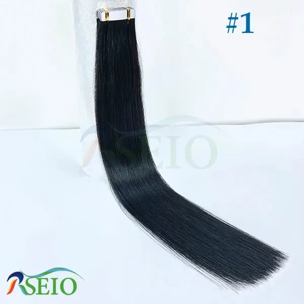 High Quality Tape in Human Hair Extensions Straight Hair Seamless Invisible 14"-22" 100% Real Natural Hair End Thicken