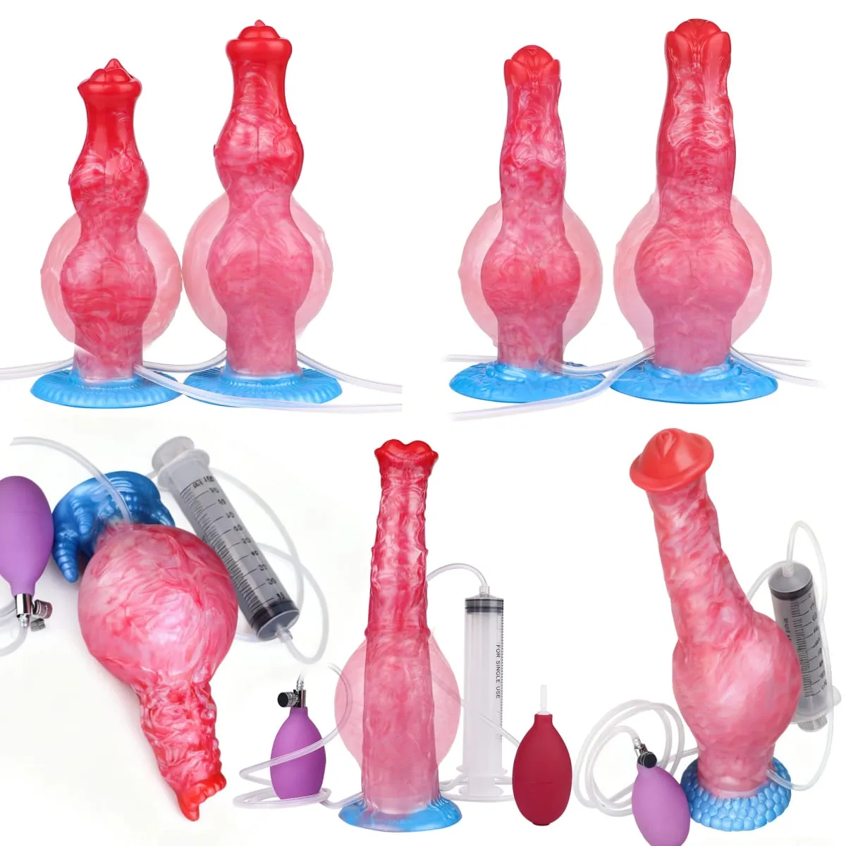 Silicone gonfiabile eiaculazione nodo dildo circonferenza regolabile schizzi fantasia cavallo pene giocattoli adulti del sesso dilatatore anale