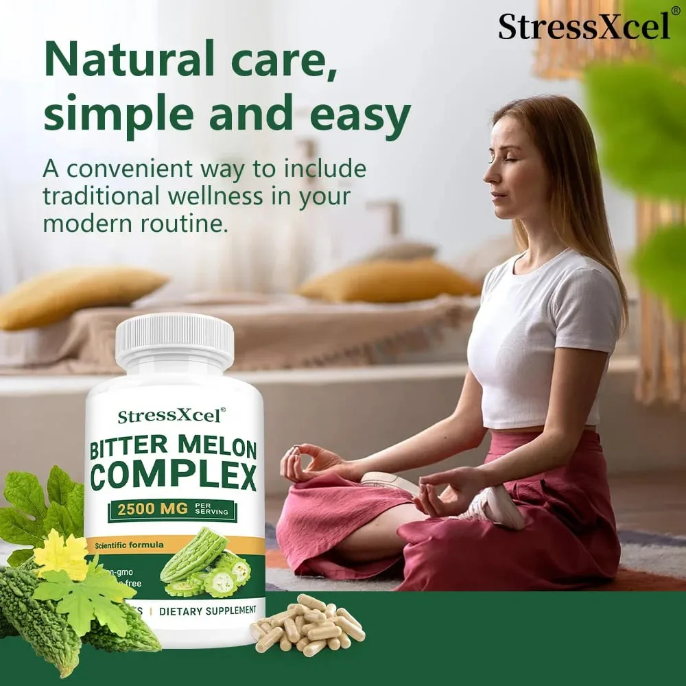 Bitter Melon Extract 2500mg Capsules Supports Blood Sugar Balance Metabolism Digestion Metabolism Skin Health & Detox — image 4