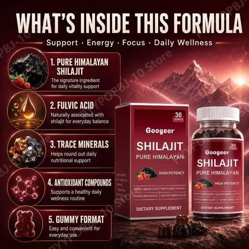 Googeer Shilajit Gummies Pure Himalayan High Potency Supports Immune Health Brain Health Daily Wellness 30 Gummies — image 1