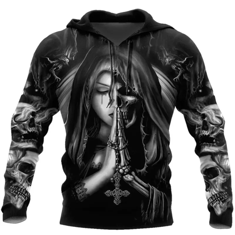 Vintage Skull 3D Print Hoodie Men/Women Casual Fashion Hoodies 2026 Pullover Sweatshirts Oversized Unisex Men Coat — image 15