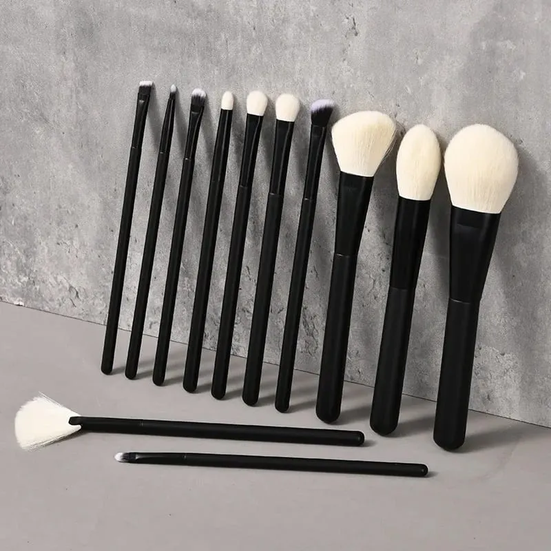 Natural Hair Makeup Brushes Travel Set 12PCS Portable With Eyebrow Eyeshadow Foundation Blending And Pouch — image 9