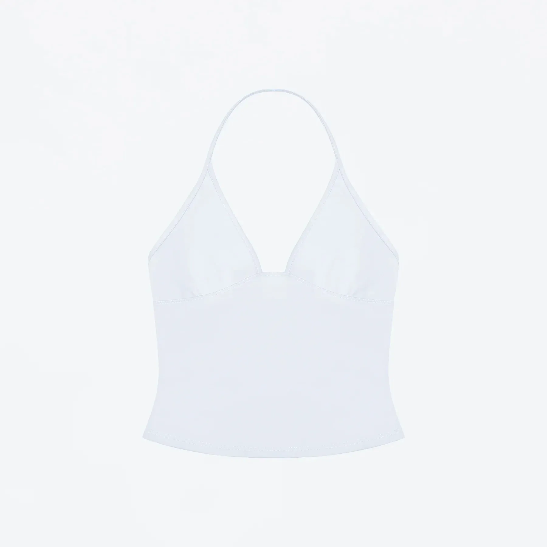 Tank Deep V Halter Neck Camisole Slim Fit Short Crop Top Tight-Fitting Waist-Cinching Backless Tank Top Versatile Outerwear Solid Color Base Shirt for a Spicy Look