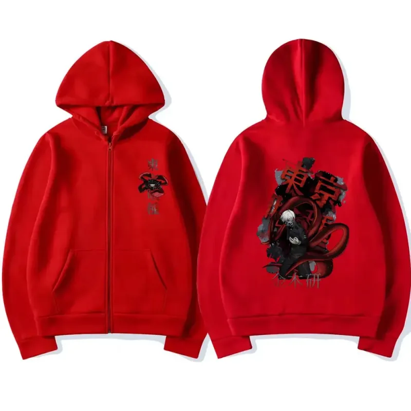 Anime Tokyo Ghoul Kaneki Ken Graphic Zipper Hoodie Men Women Casual Hooded Pullover Fashion Oversized Zip Up Sweatshirts Jackets — image 7