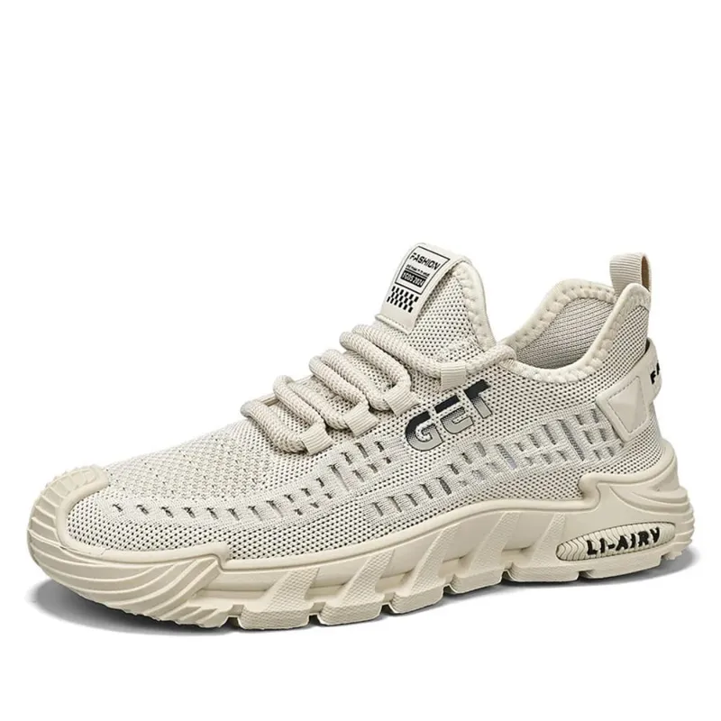 New Breathable Men's Casual Sneakers Anti-slip Lace Up Running Shoes Soft-soled Wear-resisting Slip-on Fashion Sneaker for Men — image 1