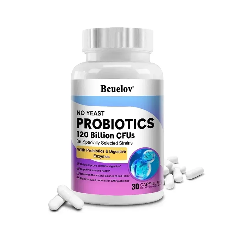 Probiotics 120 Billion CFU 36 Strains + Prebiotics + Digestive Enzymes Gut Digestion & Immune System Support Regulates Mood