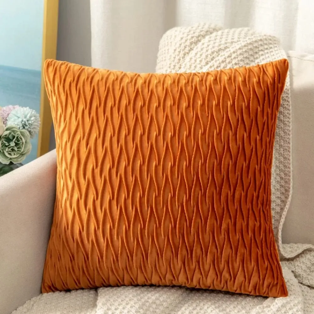Striped Geometric Velvet Cushion Cover 45x45cm Decorative Throw Pillow Case for Sofa Bedroom Home New Year Decor — image 3
