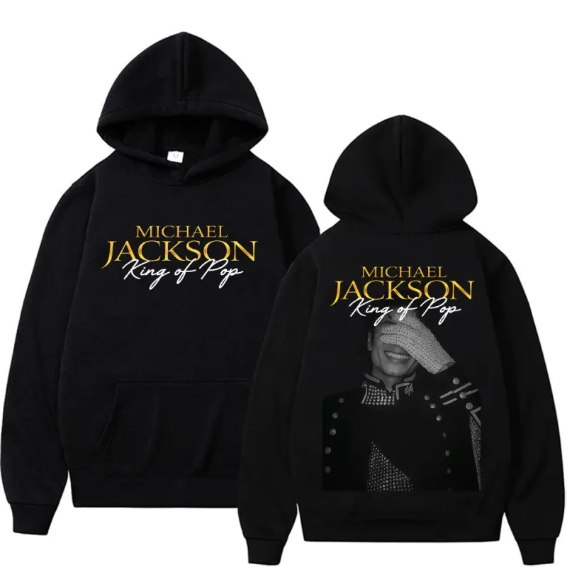 Michael Jackson King of Pop Hip Hop Style Hoodies Men Women Harajuku Streetwear Vintage Sweatshirt High Quality Fleece Pullovers — image 1