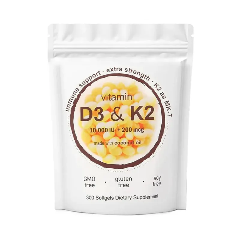 180/300 Vitamin D3 K2 Softgel Supplement with Coconut Oil - 2-in-1 Vitamins D & K Complex | Extra Strength Easy to Swallow — image 8