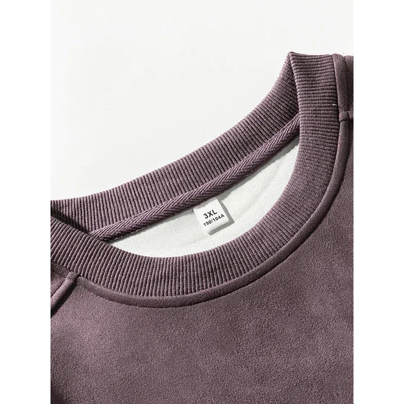 Marca roxo moletom mans camurça o pescoço outono inverno baggy moletom masculino casual manga longa 2026 novos topos masculinos — image 7