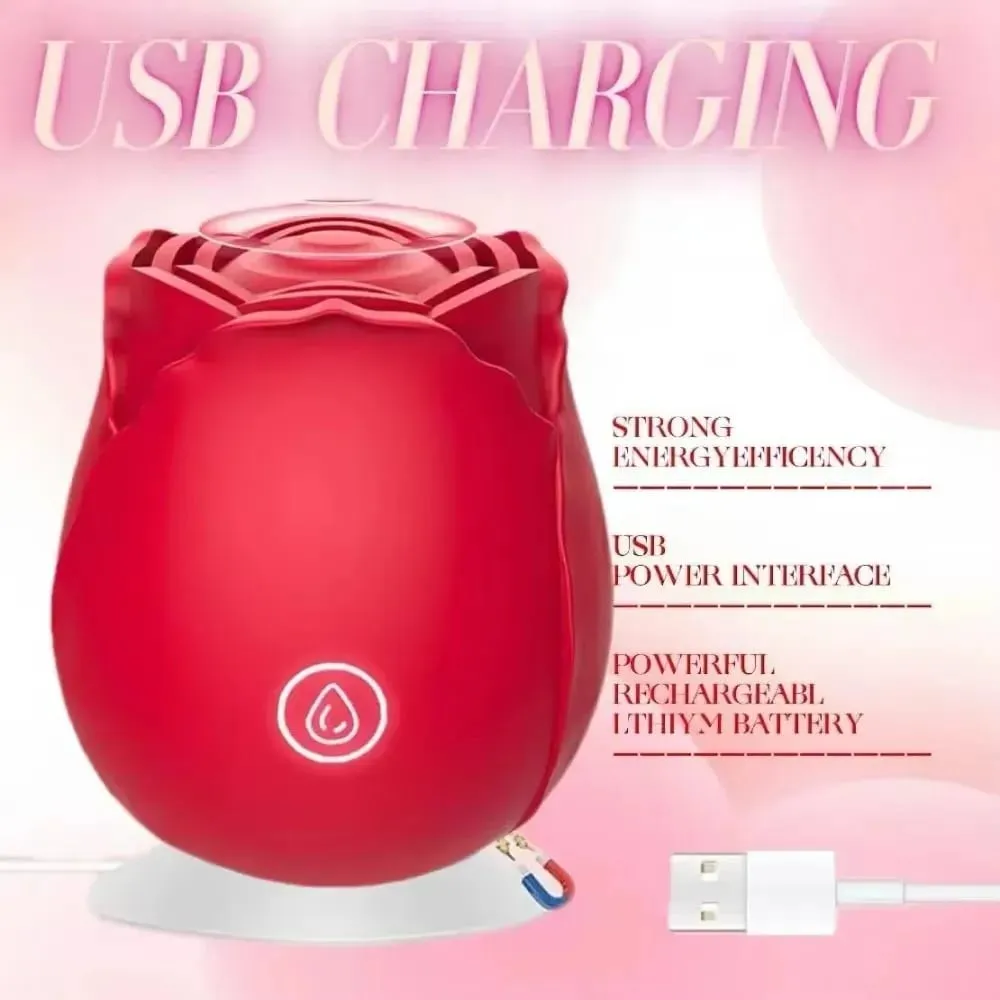 Powerful Vagina Sucking Vibrator rose toy toungue Intimate Good Nipple Sucker Oral Licking Clitoris Stimulation Sex Toy Women — image 4