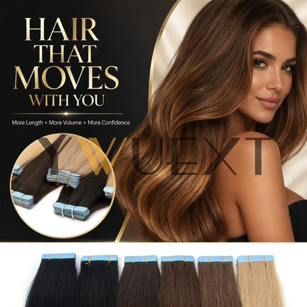 Tape In Human Hair Extensions 10Pcs/30g Per Pack Remy Real Human Hair Straight Natural Black Brown Blonde Multi‑Colors Seamless Skin Weft Tape Hair Extensions For Women — image 9