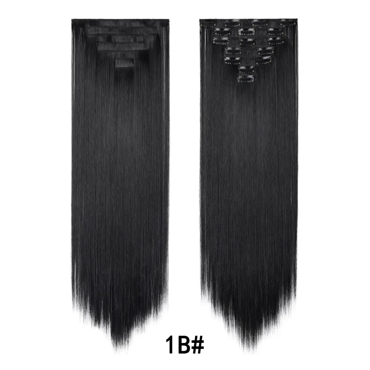 24 Inch Clip-in Hair Extensions 7 Pcs Long Straight Synthetic Hair Extensions Invisible Clip-ins Hairpieces for Women Daily — image 13