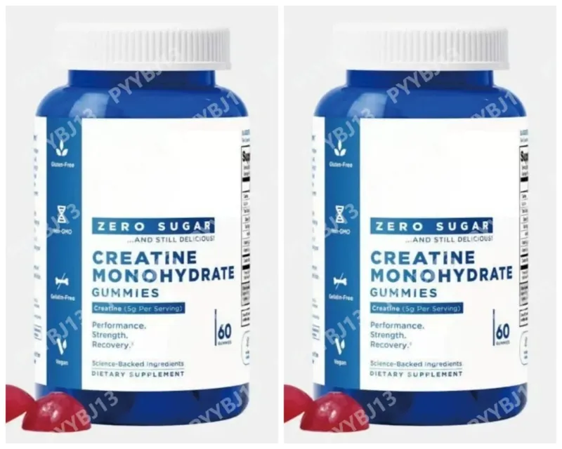 Zero Sugar Creatine Monohydrate Gummies 5g Per Serving – Mixed Berry Flavor – Vegan Pectin – 60 Count Dietary Supplement unisex