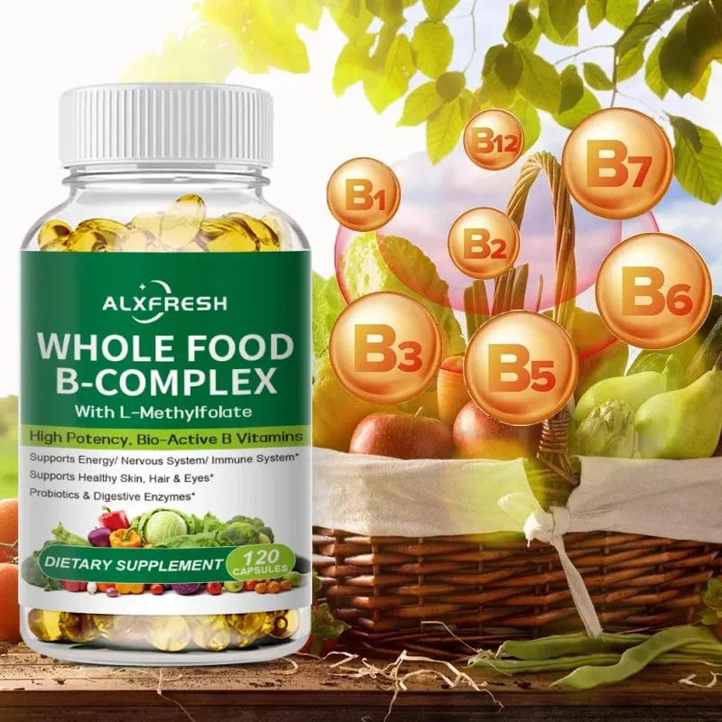 Vitamin B Complex Capsules Promote Energy Metabolism Relieve Fatigue Improve Memory Mood Anxiety Improve Skin Hair Nail Health