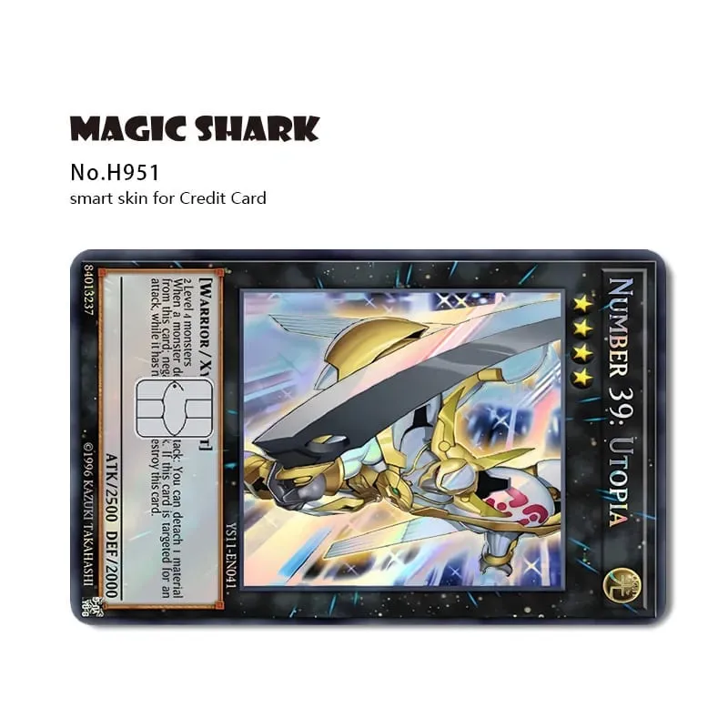 Magic Shark Yo-gi-oh Blue Eyes Dragon Game Shinny Holographic Laser Debit Credit Card Sticker Film Skin Front Cover — image 17