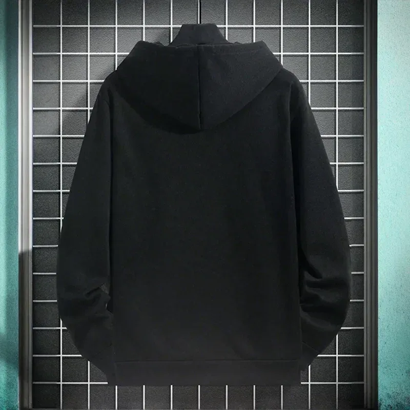 Black Letter Print Hoodies for Man Autumn Winter Hot Sale High Quality Hooded Sweatshirt Home Outdoor Casual Sport Warm Pullover — image 8