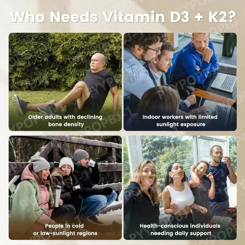 Vitamin D3 K2 Softgels with Coconut Oil 5000 IU D3 & 100 mcg K2 MK-7 Daily Bone Wellness Support for Men & Women 300 Count