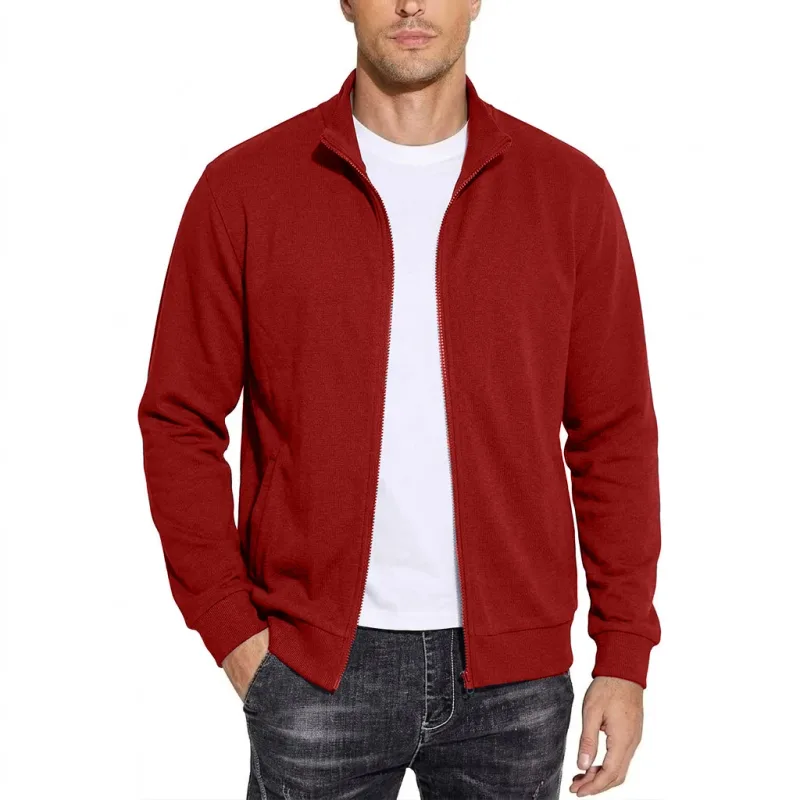 New Mens Zipper Sweatshirts Autumn Gym Hoodie Coats Man Long Sleeve Cardigan Jackets Spring Solid Work Coats Luxury Clothes Man — image 5