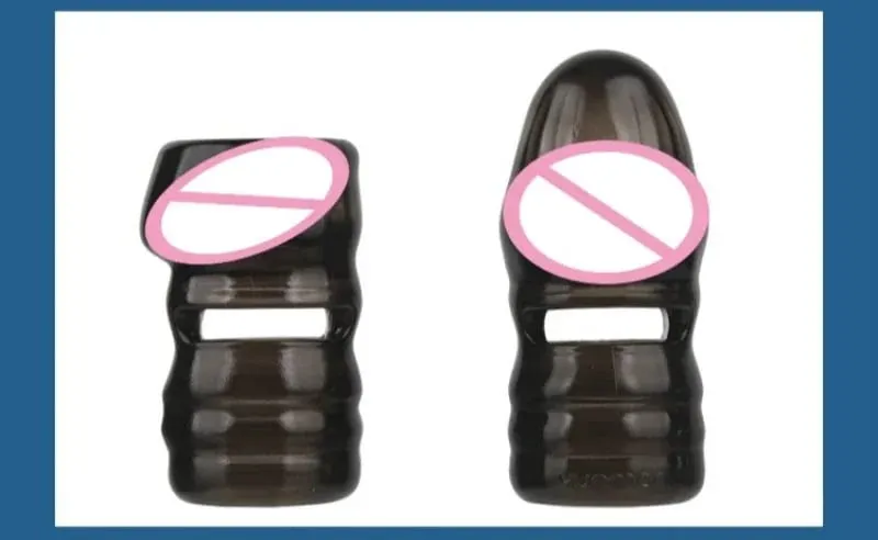 2PCS/Set Penis Sleeve Silicone Reusable Extension Condom Delay Ejaculation G Spot Anal Sex Toys For Men No Vibrator Sex Shop