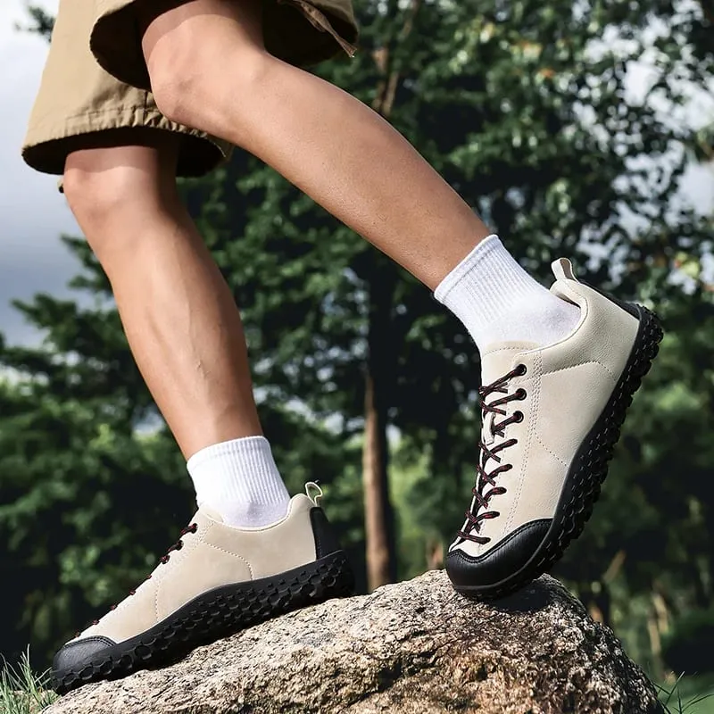 Unisex Barefoot Wide Toe Shoes Women Men Artificial Leather Minimalist Sneakers Zero Drop Outdoor Lace-Up Slip on Walking Shoes