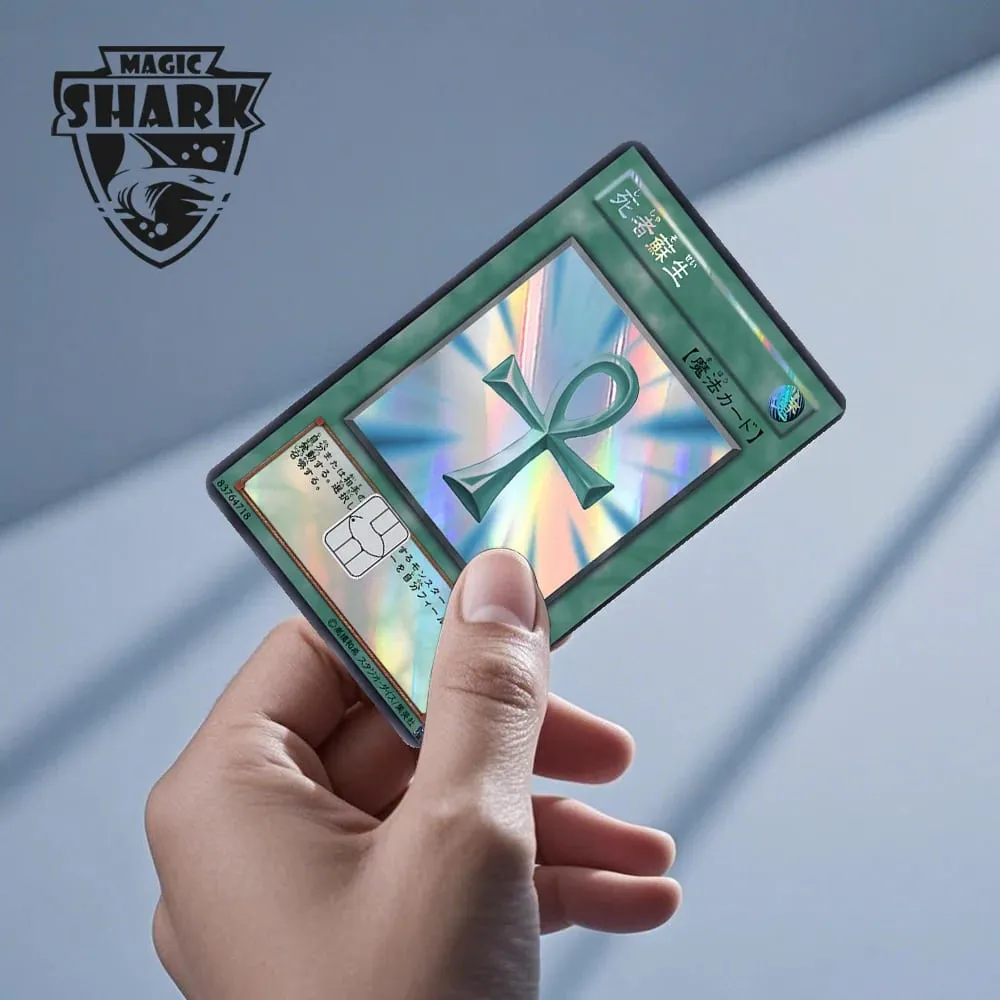 Magic Shark Yo-gi-oh Blue Eyes Dragon Game Shinny Holographic Laser Debit Credit Card Sticker Film Skin Front Cover — image 5