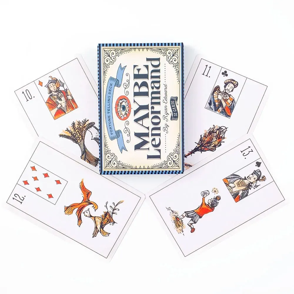 Maybe Lenormand 52 Cards Deck 9.7*6.3CM English Visions For Beginners Divination Edition Deck Board Playing Games