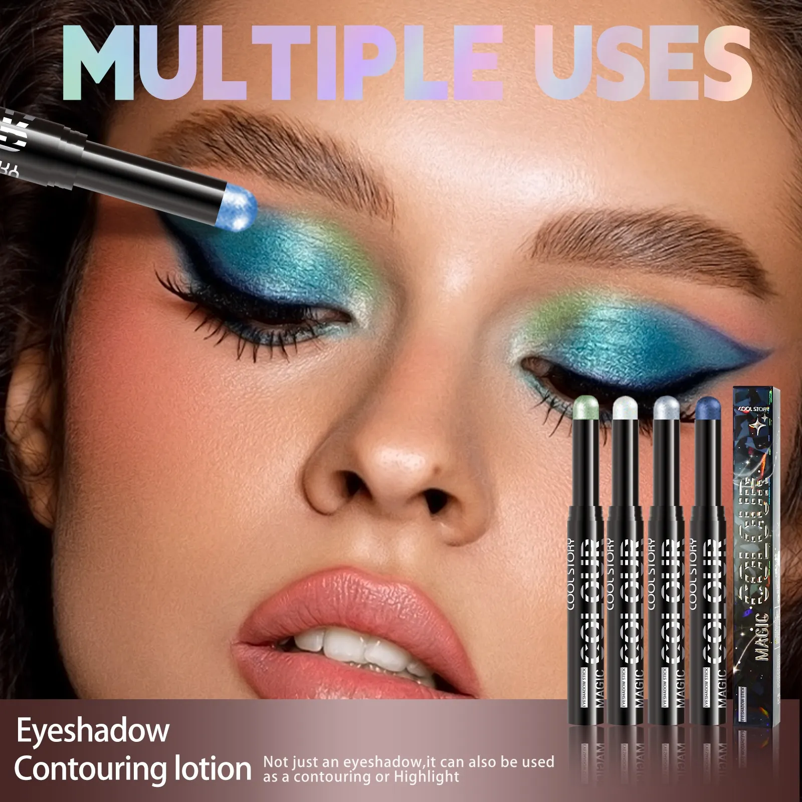 2 in 1 Eyeshadow Lipstick Stick Pencil Waterproof Glitter Brighten Matte Eye Shadow Makeup Pigment Eyeshadow Pen — image 4
