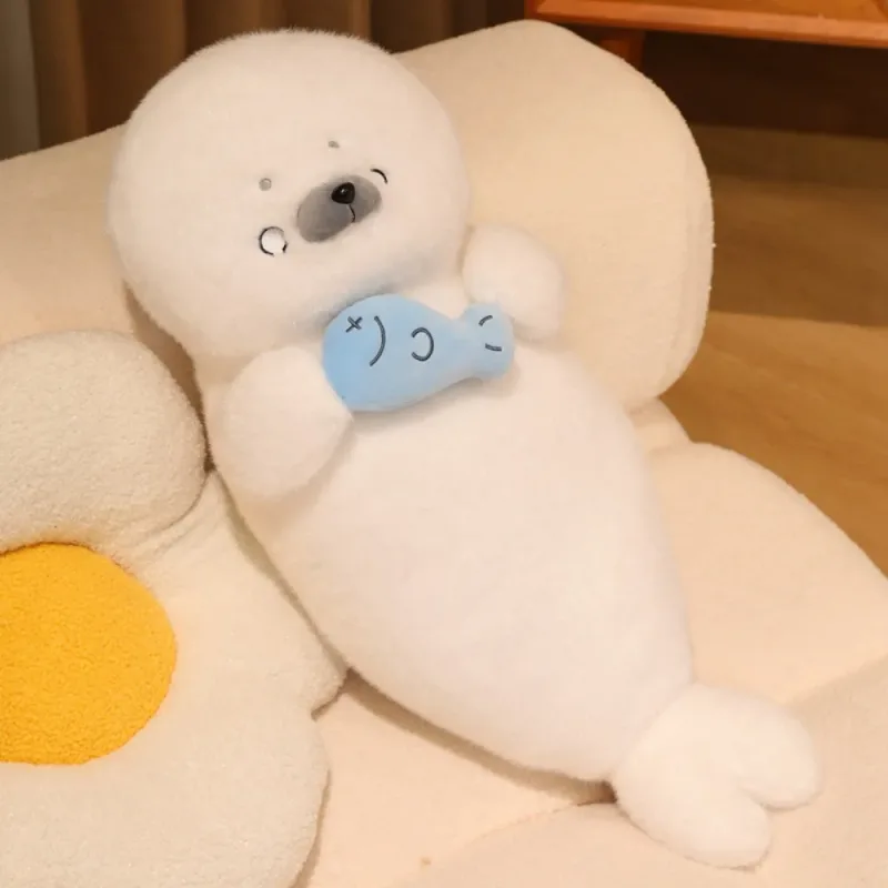 New 70cm Plush Toy Seal Otter Soothing Sleep Stuffed Toys Gift Soft Back Cushion Home Decor