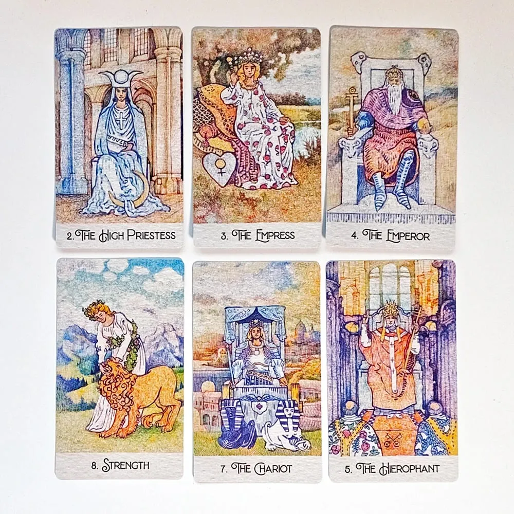 Impreso en cartulina con doble relieve de 350GSM, baraja de Tarot clásica redescubierta de 12x7cm, 78 Uds., cartas de Tarot dibujadas con bolígrafos — image 5