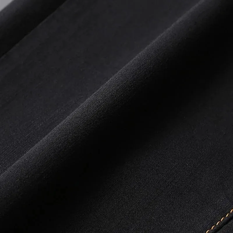 2026 Men's Black Jeans Autumn New Arrival Exquisite Embroidery Stretch Slim Fit Mid-Waist Versatile Casual Long Pants — image 4