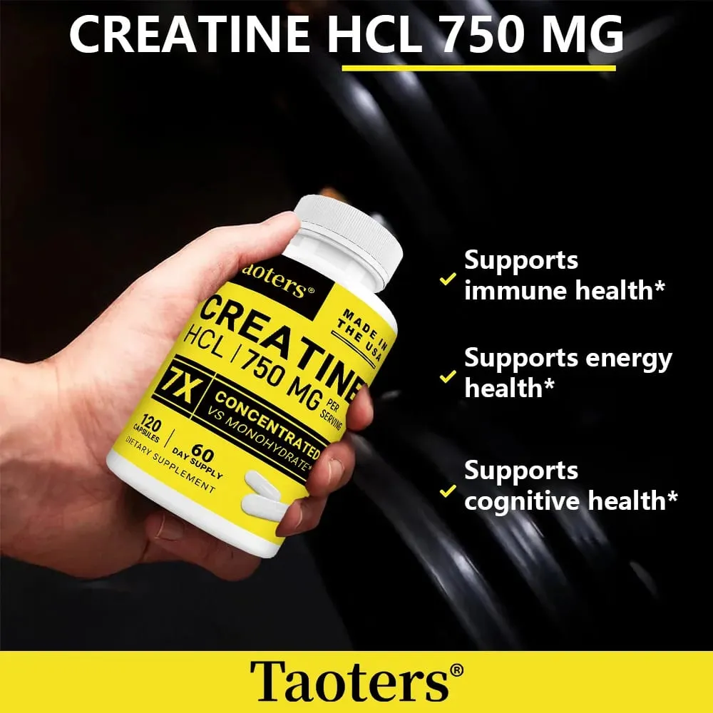 Creatine HCl Capsules Boost Muscle Strength Focus Energy Endurance Support Metabolism Cognitive & Heart Health Non-GMO — image 6