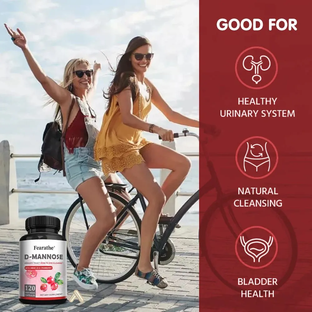 D-Mannose All-natural Urinary Tract Health Support Supplement Helps with Bladder Health Dietary Supplement 120 Capsules — image 2
