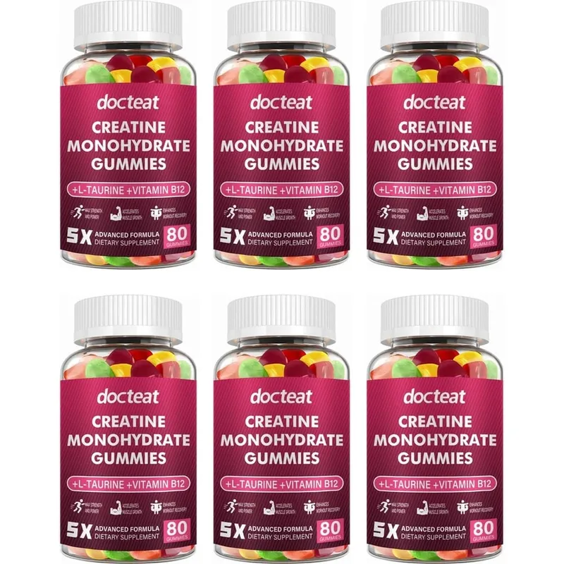 Creatine Monohydrate Gummies with L-Taurine and Vitamin B12 for Supports Training Performance and Daily Energy 80 Gummies
