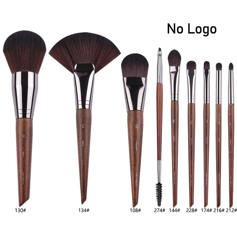 Pennelli per trucco occhi in legno naturale set completo Ombretto Pro Crease Kit per trucco sfumino evidenziatore sopracciglio Pennello per ciglia labbra pratico — image 32