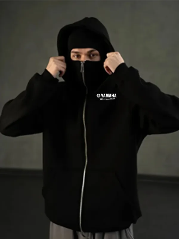 yamaha logo Printed Cotton Cycling Mask Zipper Hoodie Men and Women Autumn and Winter New Style Fashion Casual Retro Cycling Jer — image 13