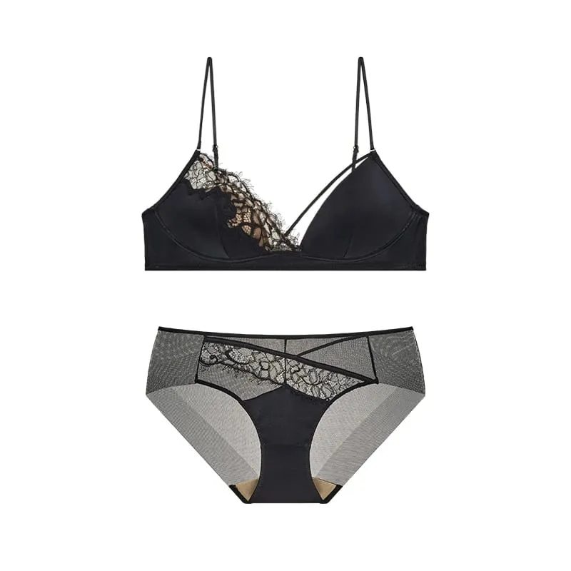 Spitzen-BH im französischen Stil, Bralette, kleine Brüste, ohne Bügel, Dreieck-Cup, dünner Träger, sexy Push-Up-Dessous-Set, Damenunterwäsche — image 6