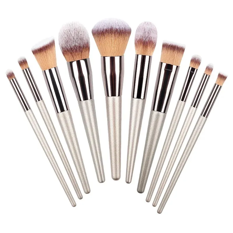 4/10/14/20PCS Champagne Gold Makeup Brush Set Foundation Powder Eyeshadow Blush Eyebrow Lip Brushes — image 3