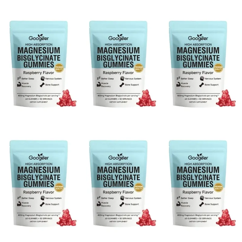 Magnesium Bisglycinate Gummies400mg Raspberry Flavor Supports Bone Health& Muscle Function Dietary Supplement for Adults60 Count — image 11