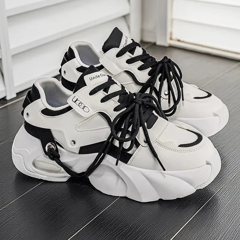 2026 New Casual Men Sneakers Fashion Comfort Leather Shoes for Men Designer High-end Rotating Button Men Shoes Zapatillas Hombre