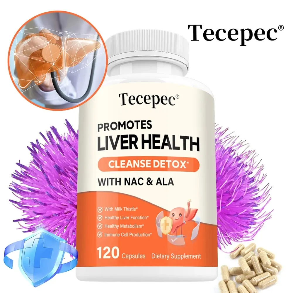 Milk Thistle Extract Capsule พร้อม NAC สำหรับการดีท็อกซ์สารต้านอนุมูลอิสระและทำความสะอาดการทำงานของสุขภาพตับสนับสนุนอาหารเสริมสมุนไพร — image 1