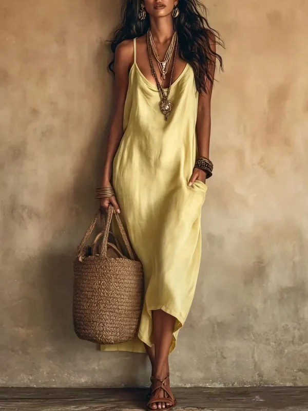 2026 Dresses For Woman New Swing Collar Vestidos Solid Color Sleeveless Suspender Temperament Dress Elegante Comfortable Trendy